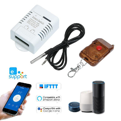 

eWeLink TH-16 RF 433MHz Smart Wifi Switch 16A3500W Monitoring Temperature Wireless Home Automation Kit with Waterproof DS18B20 Te