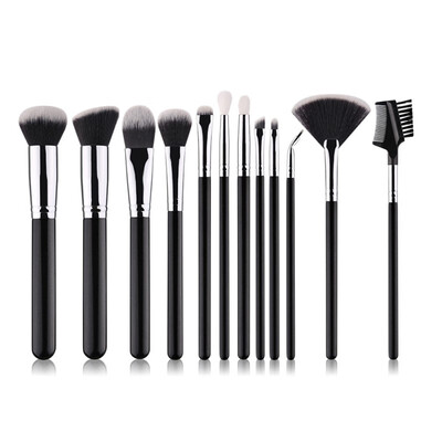 

2019 12pcs Single-Head Brushes Set Foundation Powder Blush Concealer Eyebrow Portable Brush Cosmetics Tools