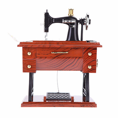

Pedal Vintage Mini Sewing Machine Music Box Manual Winding Music Box Mini Toy Birthday Gift The Personality Style Musical Toy