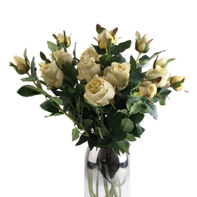 

Artificial Silk Rose Flowers Fake Flower Stem For Home Decor Indoor Wall Garden DIY Decorations Photography Props