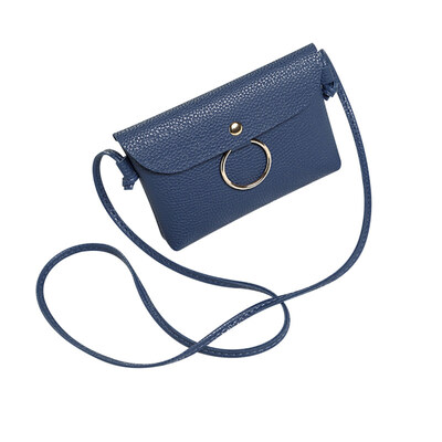 

Women Mini Faux Leather Ring Decor Phone Bag Portable Shoulder Bag Pouch Gift