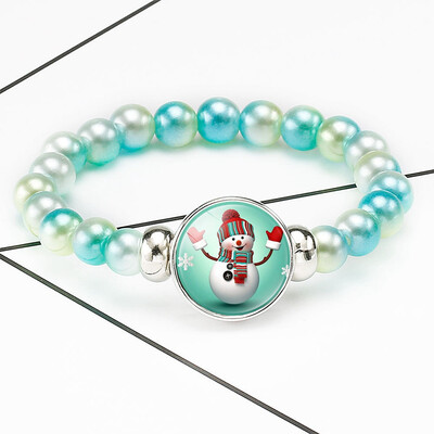 

Creative Cartoon Elk Santa Gem Retractable Beaded Bracelet Christmas Gift