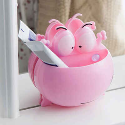 

Wall Sucker Large Eye Frog Plastic Toothbrush Rack Holder Cartoon Home Bathroom Organizer Tools