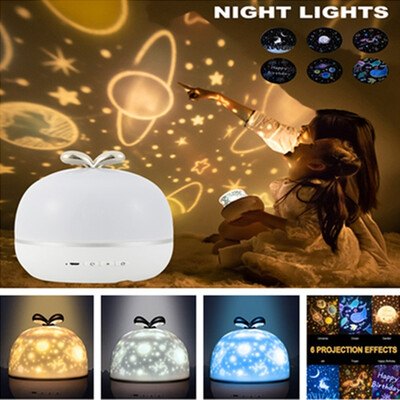 

Colorful New with Music 6 Starry Patterns LED Rotating Projector Starry Night Lamp Star Sky Projection
