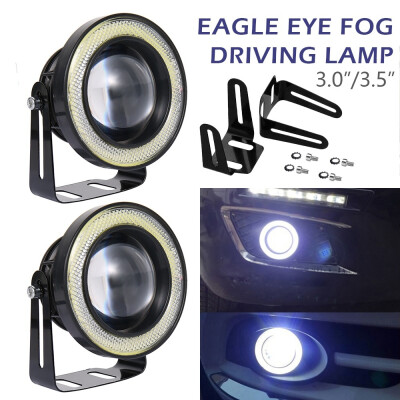 

2pcs 76mm89mm Eagle Eyes 12V LED Headlight DRL Fog Driving Lamp for Car SUV Cold White Light Waterproof