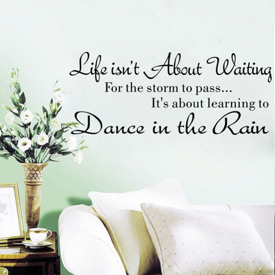

JPGIF Life Isnt About Waiting Wall Stickers Quote Dancing in rain Wall Decal Words
