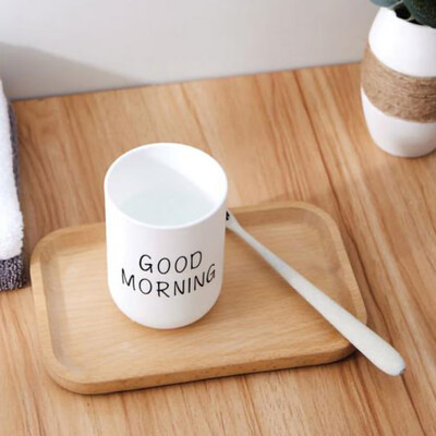 

Gobestart Bathroom Toothbrush Circular Cup Simple Plain Cup Couple Tooth Cup Good Morning