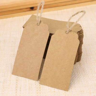 

Handmade Round Kraft Packing Gift Tag Bow Style Kraft Paper Hang Tags Label Cards DIY Handmade Hemp Dedicated Rope