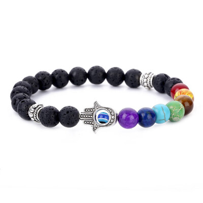 

Retro Fashion 8 mm Yoga Volcanic Rock Palm Elastic Bracelet Unisex Pair Bracelet Jewellery Hot Gift