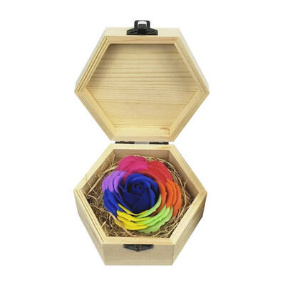 

Multi-Color Artificial Rose Soap Flower with Wooden Gift Box for Valentines Day Mothers Day Birthday Gift Dating essentials