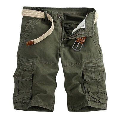

Gobestart Mens Casual Pure Color Outdoors Pocket Beach Work Trouser Cargo Shorts Pant
