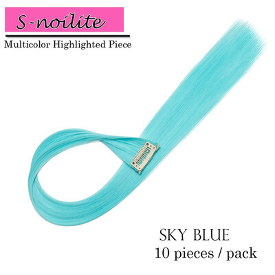 

Colored Party Highlights Straight Hair Clip Extensions Heat-Resistant Synthetic Hair Extensions in Multiple Colors