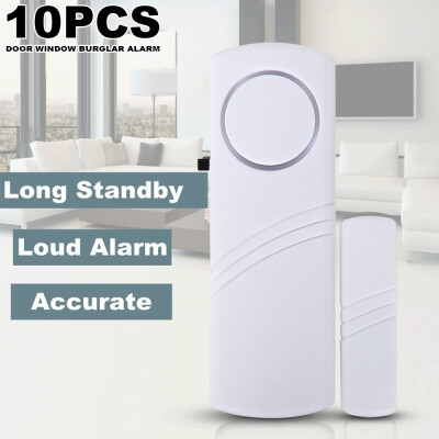 

10Pcs Smart House Door Window Burglar Alarm Batteries Wireless Home Security Sirens Sound Alarm Sensor Magentic