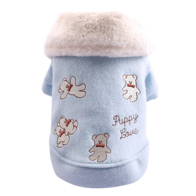 

Pet Autumn Winter Warm Clothes Dog Thickening Lapel Coat With White Fluffy Collar Dog Clothes For Small Dogs Ubranka Dla Psa