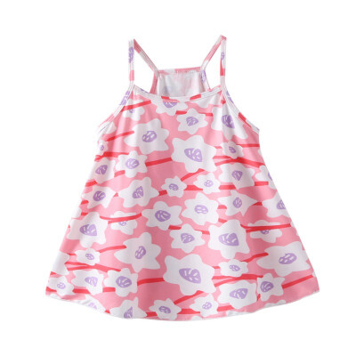 

Summer Casual Baby Girls Floral Pattern Strap Dress Cotton Kids Toddler Sleeveless Pageant Kids Sundress 1-4Years