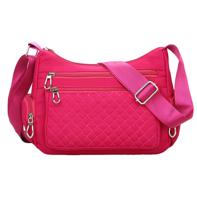 

Casual Women Solid Color Waterproof Oxford Fabric Zipper Crossbody Shoulder Bag
