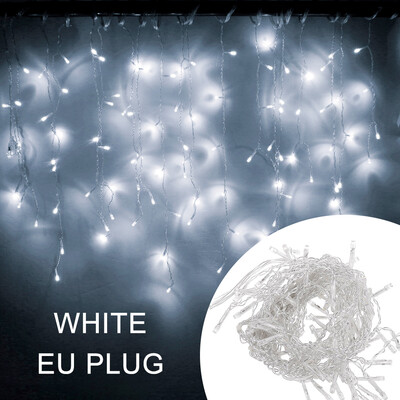 

4M 96 LEDs Fairy String Lights Curtain Drop Light IndoorOutdoor Christmas Garden Stage Decorative Light