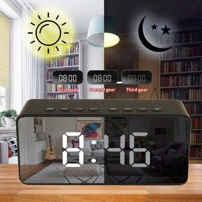 

Digital Alarm Clock LED Mirror Alarm Clock Bluetooth Player Home Decor Mirror Alarm Clock