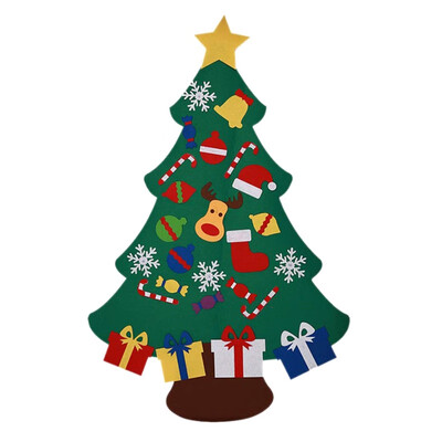 

DIY Christmas Tree Windows Stickers Lovely Merry Christmas Tree Toy Eco-Friendly Non-Woven Wall Hanging Ornaments
