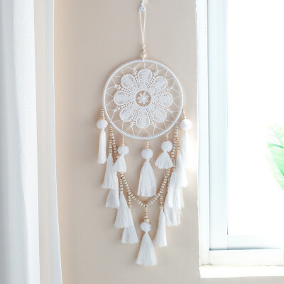 

1Pcs Handmade Dream Catcher Indian Style Woven Wall Hanging Decoration White Dreamcatcher Wedding Party Hanging Decor