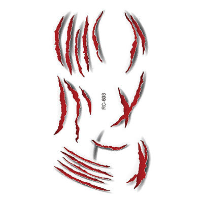

Halloween Zombie Scar Tattoo with False Knot Blood Makeup Halloween Decoration Wound Scary Blood Injury Waterproof Sticker