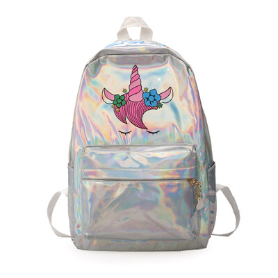 

Flower Backpack Women Girl Laser Backpack Shoulder Bag Teenager Schoolbag Large Travel Backpack Rucksack