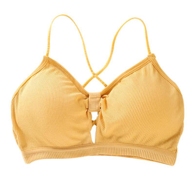 

Women Spaghetti Strap Hollow Bra Padded Wireless Stretch Sports Bra Top