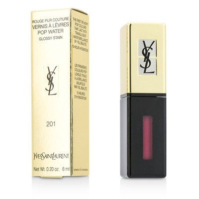 

YVES SAINT LAURENT - Rouge Pur Couture Vernis A Levres Pop Water Glossy Stain - 201 Dewy Red 6ml02oz