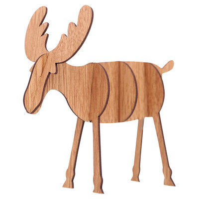 

Toponeto 1 Pc Fashion Decoration Accessories Gift Christmas Ornament Wooden elk