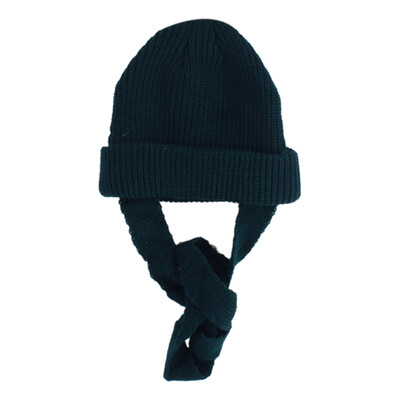 

Kids Girls Boys Solid Print Baby Strap Design Hats Winter Newborn Cute Warm Knitted Hemming Caps
