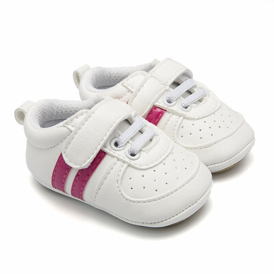 

2019 New Baby Toddler Shoes Newborn Baby Boys Girls Stripe PU Soft Bottom First Walker Shoes Anti-slip Infant Shoes