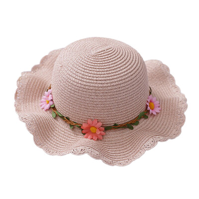 

Baby Girl Fashion Flower Decor Casual All-match Cute Sweet Breathable Sunscreen Beach Sun Hat