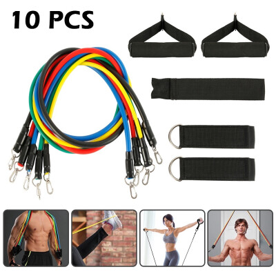 

10pcs Indoor Fitness Elastic Rope Resistance Bands Yoga Exercise Fitness Band Rubber Loop Tube Bands