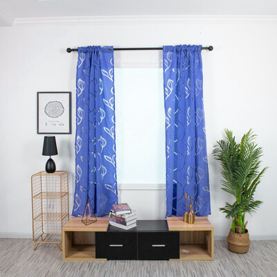 

JPGIF 1 PCS Vines Leaves Tulle Door Window Curtain Drape Panel Sheer Scarf Valances
