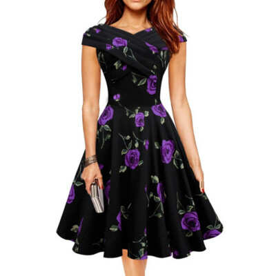 

Women Slim Floral Dress Sleeveless Bodycon Natural Party Cocktail Mini Dress