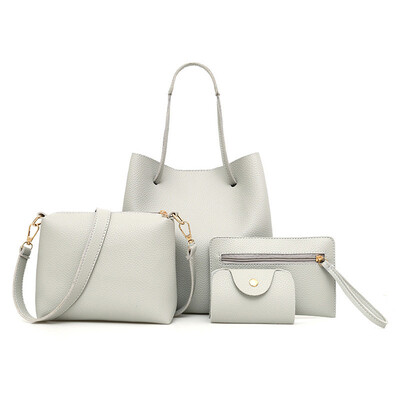 

Gobestart 4Pcs Women Pattern Leather HandbagCrossbody BagMessenger BagCard Package
