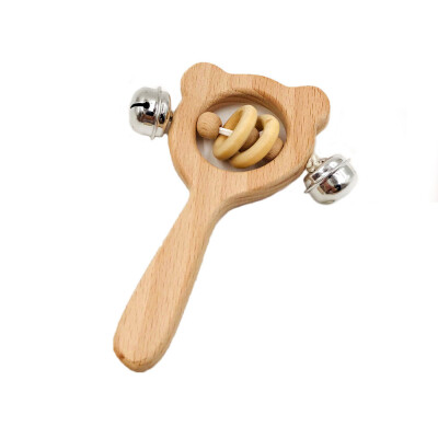 

Tailored 1 pc Natural Beech Wood Teething Rattle Baby Nursiing Chewable Teether