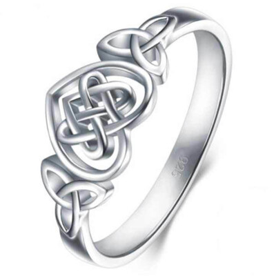 

Retro Women 925 Sterling Silver Celtic Knot Celticity Ring Viking Jewelry