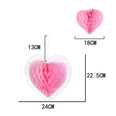 

Heart Shaped Honeycomb Ball Wedding Valentines Day Paper Ball Hanging Decoration Wedding Decoration Mariage Decoracao Decor