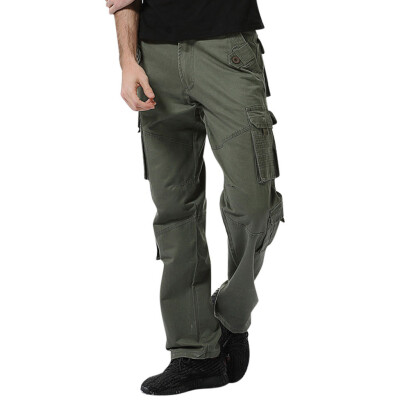 

Gobestart Mens Casual Pure Color Outdoors Pocket Beach Work Trouser Cargo Pant