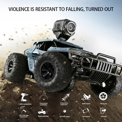 

Siaonvr High-speed Remote Control 4 Wheel Drive Car Off-road HD Camera Truck Child Toys