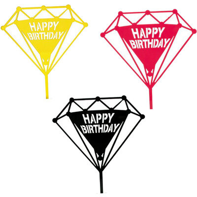 

Acrylic Happy Birthday Cake Topper Dessert Flag Baby Shower Party Wedding Kids Favors