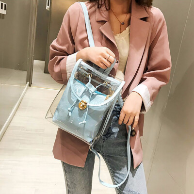 

Tailored New Fashion Bag Beach Female Jelly Bag Lady Transparent Bag Casual Backpack