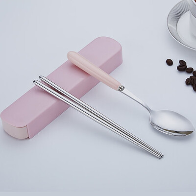 

Toponeto 2PCS Set Stainless Steel Upscale Dinnerware Flatware Cutlery Spoon Chopsticks