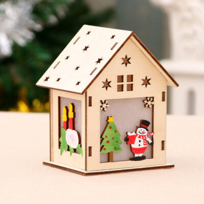 

Festival LED Light Wood House Christmas Tree Decorations For Home Hanging Ornaments Holiday Nice Xmas Gift Wedding Navidad 2018