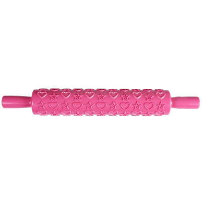 

Gobestart Portable Embossed Rolling Pin Heart Pattern Fondant Pastry Cake Decorating Tool
