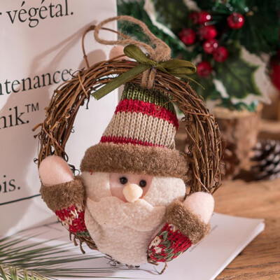 

Cute Garland Snowman Elk Santa Claus Doll Pendant Ornaments for Home Party Xmas Tree Decoration Christmas Hanging Wreath Rattan