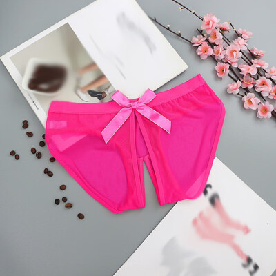 

Summer Sexy Brief For Women Lace Open Panties Womens Lingerie Briefs Transparent Bowknot Underwear
