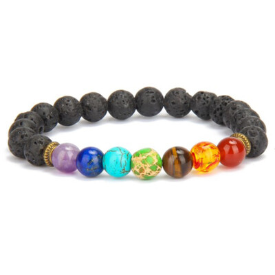 

Natural 7 Color Mixed Chakra Healing Balance Beads Bracelet Radiation Protection Yoga Life Energy Natural Stone Bracelet