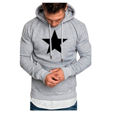 

Toponeto Mens Fashion Winter Solid Printed Long-sleeved Hooded SweatShirt Halloween Tops